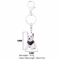 Bonsny Acrylic Cute Western Highland Terrie Dog Key Chains Keychain Ring Fashion Animal Jewelry For Women Girls Bag Car Charms - Charlie Dolly