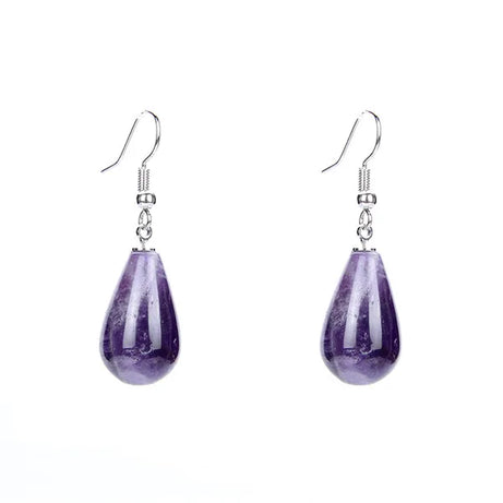 Obsidian Rose Quartz Teardrop Healing Earrings Jewelry