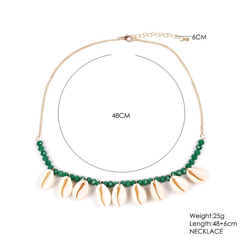 Boho Puka Sea Shell Necklace for Women Red Beads Choker Cowrie Pendants Necklaces Conchas Seashell Jewelry collier femme - Charlie Dolly