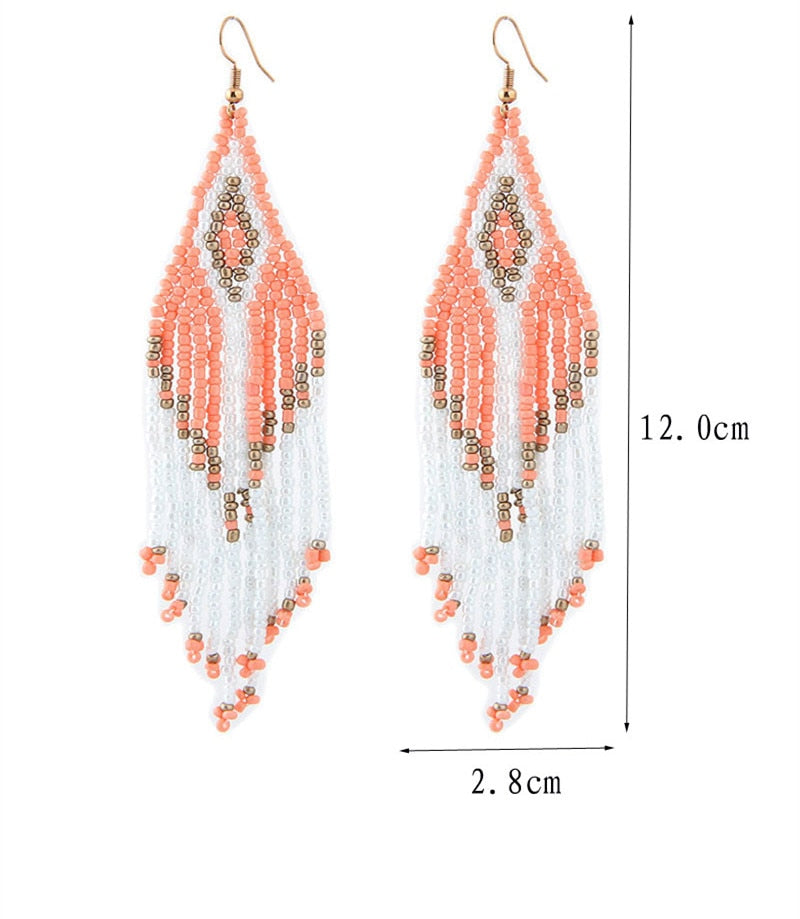 Kymyad Earrings 2022 Trend New Long Dangle Earrings Vintage Earings Fashion Jewelry Female Earrings Tassel Beads Chains Earring - Charlie Dolly