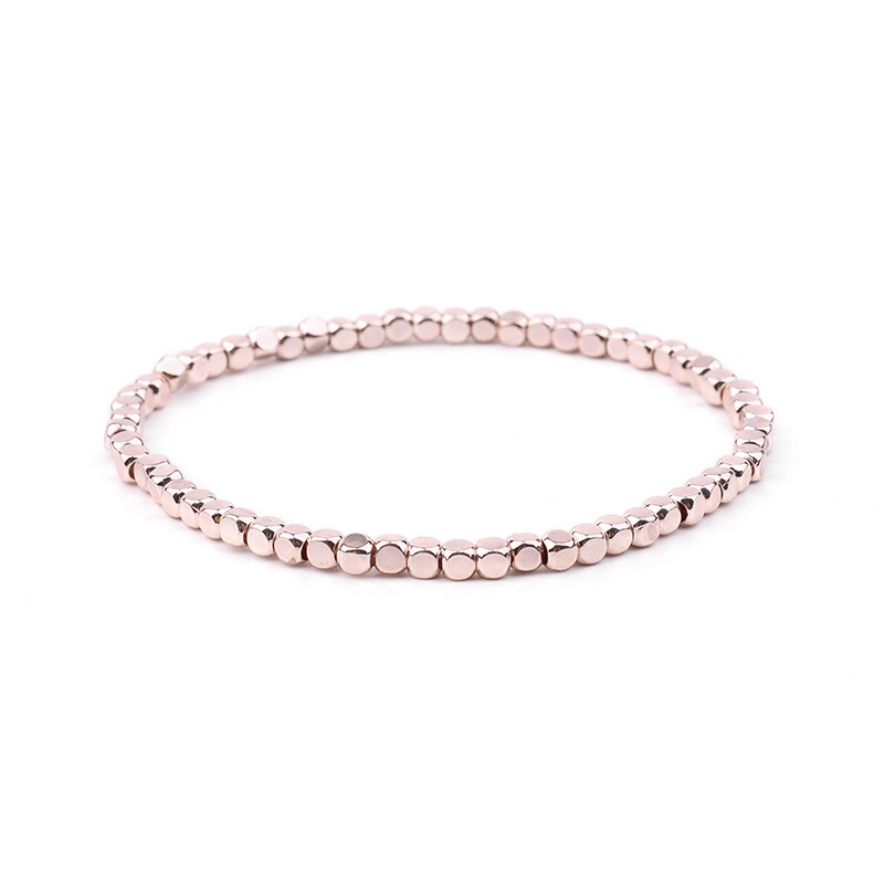 BOJIU Multicolor Crystal Strand Bracelets For Women Gold Acrylic Copper Beads Pink White Black Gray Crystal Bracelet Femme BC226