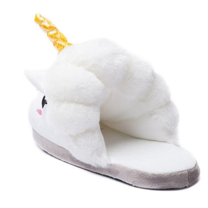 Size 36-41 Adult Unicorn Home Slippers Women Unicornio Pantufa Cute Shoes Cartoon Fur Unisex Indoor Chausson Licorne Chinelo k46