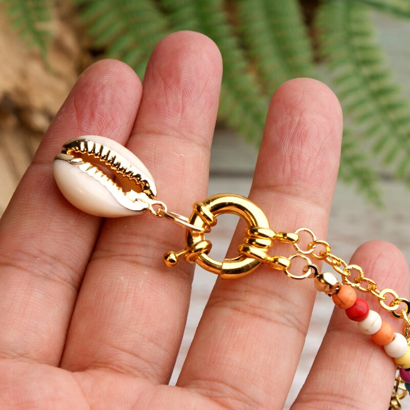 MOON GIRL Boho Cowrie Choker Natural Shell Pendant Necklace Women Design Chain Collares Fashion Collier Femme Dropshipping