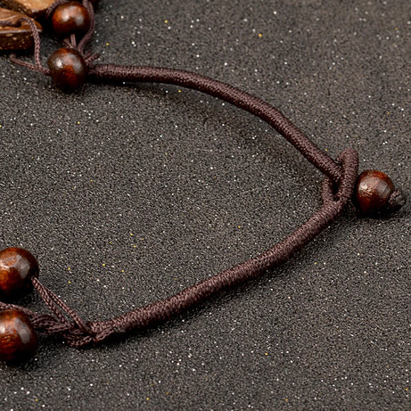 Wood Bead Multilayer Bib Statement Necklace Jewelry