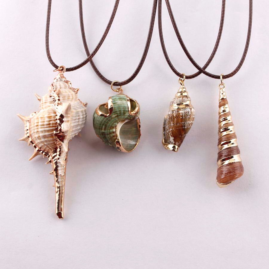 ZWPON Tropical Natural Sea Shell Choker Necklace Cowrie Leather Chain Bohemian Summer Jewellery Girlfriend Valentine's Day - Charlie Dolly