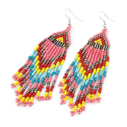 Kymyad Earrings 2022 Trend New Long Dangle Earrings Vintage Earings Fashion Jewelry Female Earrings Tassel Beads Chains Earring - Charlie Dolly