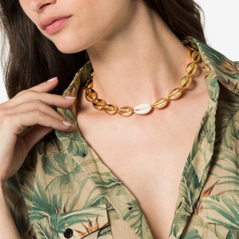 Boho Puka Natural Cowrie Shell Necklace Women One Direction Statement Colar Feminino Punk Bijoux Choker Bts Acessorios Necklace - Charlie Dolly