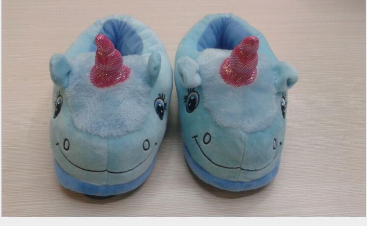 Size 36-41 Adult Unicorn Home Slippers Women Unicornio Pantufa Cute Shoes Cartoon Fur Unisex Indoor Chausson Licorne Chinelo k46 - Charlie Dolly