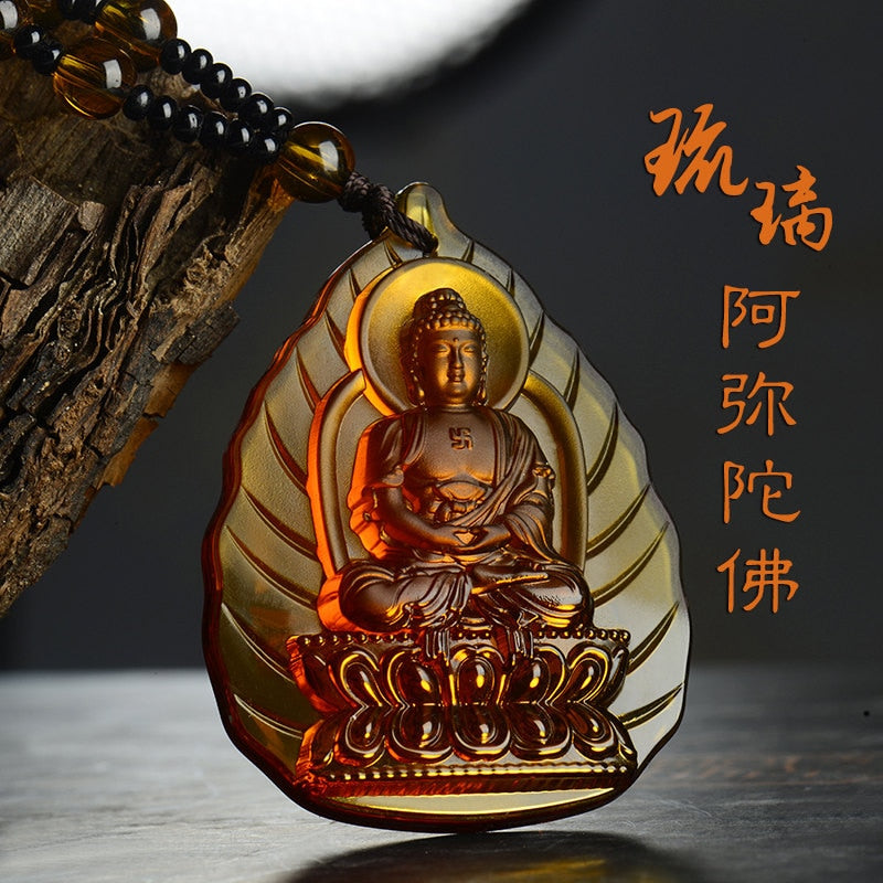 52.5x40mm Buddha Glazed drop Pendant Necklace 65cm chain length necklace high quality - Charlie Dolly