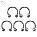ZS 5 Pcs/lot Stainless Steel Nose Ring Spike Nose Piercings Helix Ear Piercing For Women Men Septum Rings Body Piercing  Jewelry - Charlie Dolly