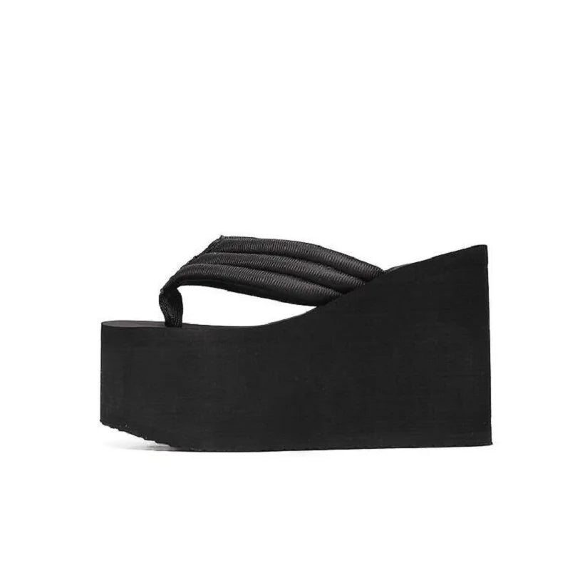 Women Fashion Summer Chunky Sole Wedges Heels Flip Flops Casual Shoes New Arrival Waterproof Taiwan Slippers Sexy Lady Sandals - Charlie Dolly