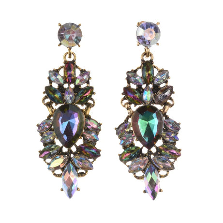 Crystal Water Drop Long Statement Earrings Jewelry