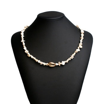 MOON GIRL Unique Design Stone Choker Handmade Trendy Puka Shell Beaded Necklace for Women Boho Girl Jewelry Dropshipping - Charlie Dolly