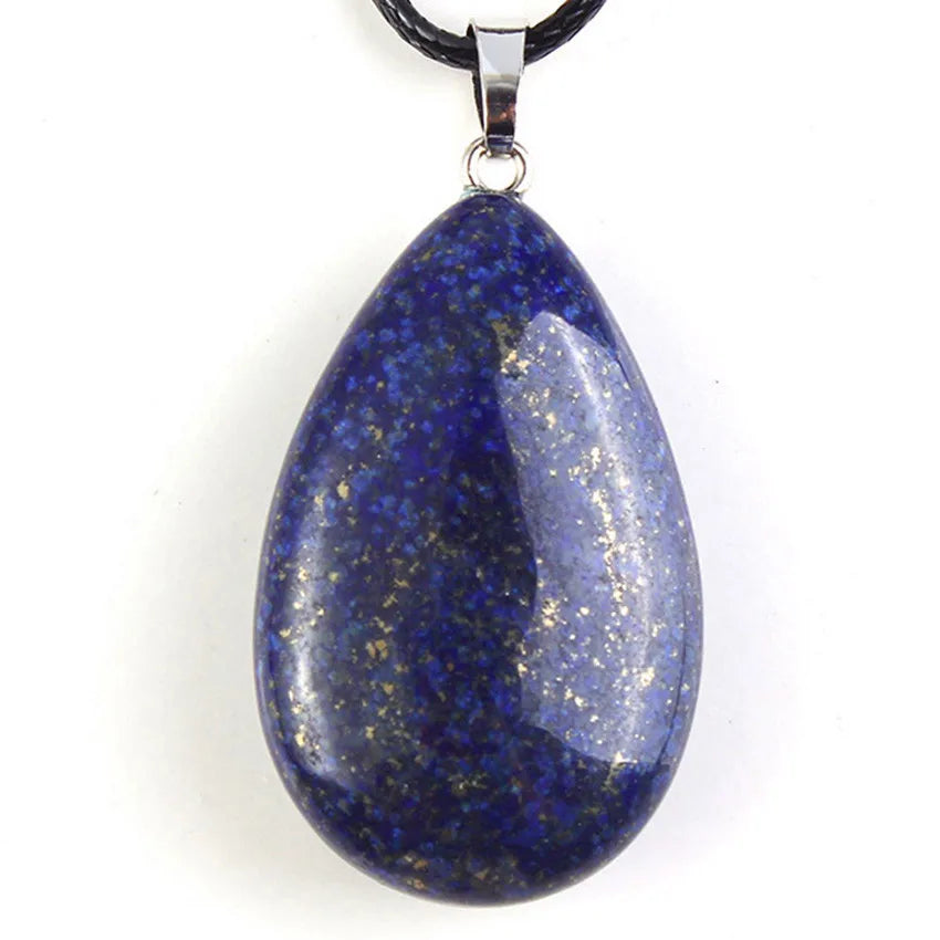 Natural Tiger Eye Stone Teardrop Pendants For Women Necklace DIY Amethyst Rose Quartz Crystal Pendant Boho Jewelry Gift for Her
