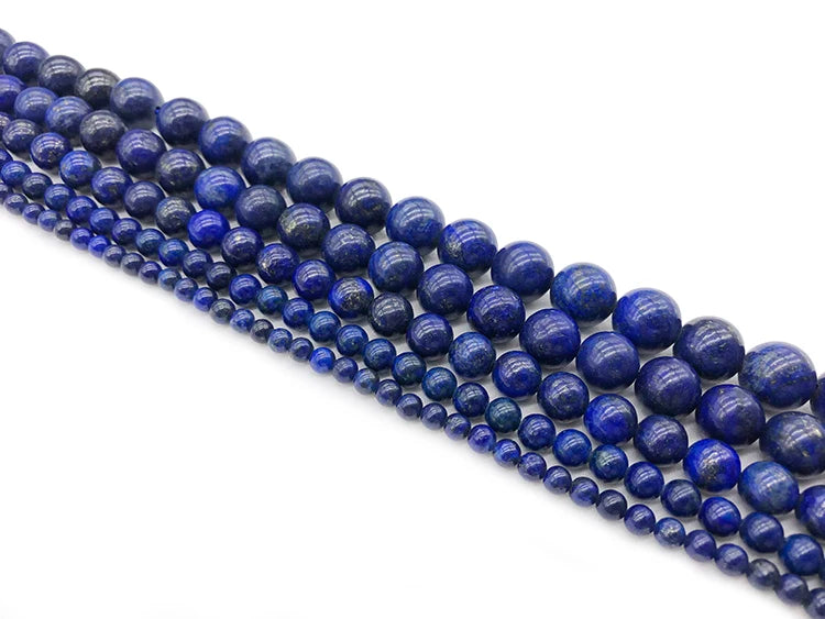 Natural Stone Round Lapis Lazuli 4/6/8/10/12/14/16MM Diy Women Man Bracelet Necklace Earrings beads jewelry making Accessories