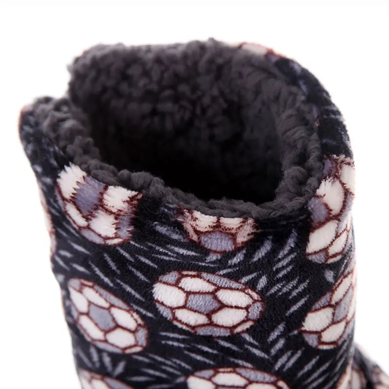 Mntrerm 2022 New Large Size Winter Home Slippers Men Indoor Shoes Floor plush Slippers Warm Cotton Football pattern Flat Shoes - Charlie Dolly