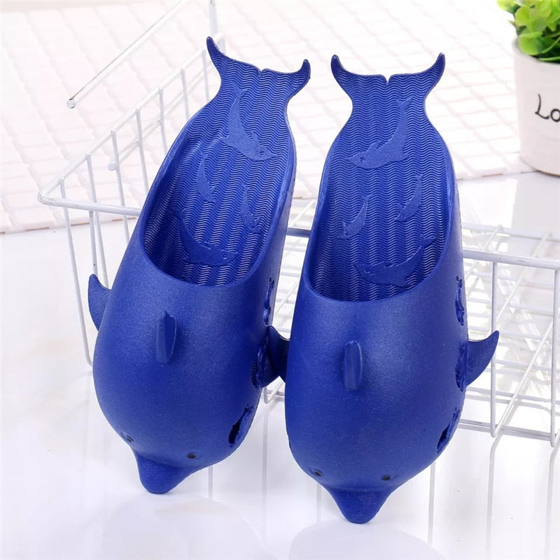 2022 ladies animal dolphin slippers summer men&#39;s sandals beach shoes outside funny bathroom floor home lovers slippers