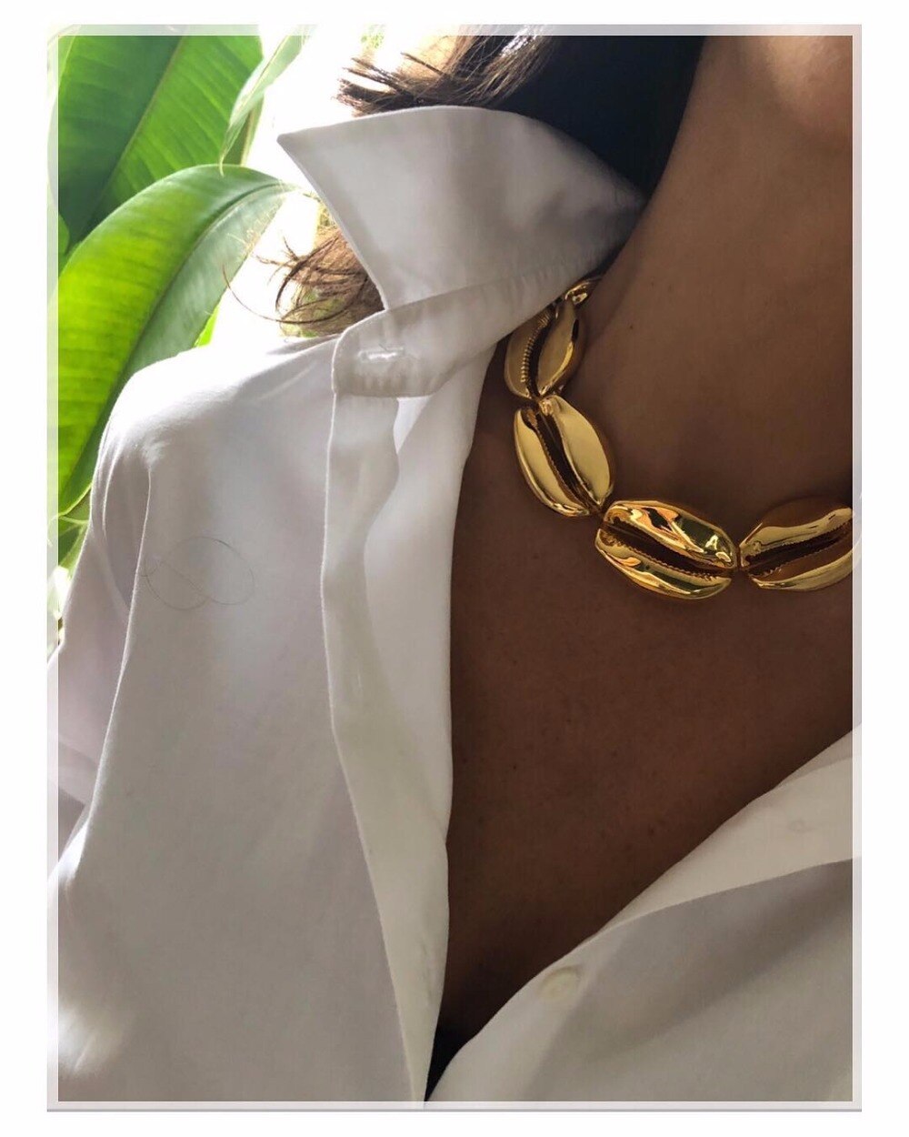 boho Large Concha cowry MEGA PUKA SHELL NECKLACE BURGUNDY valentine's day collares collier women chokers necklace femme collar - Charlie Dolly