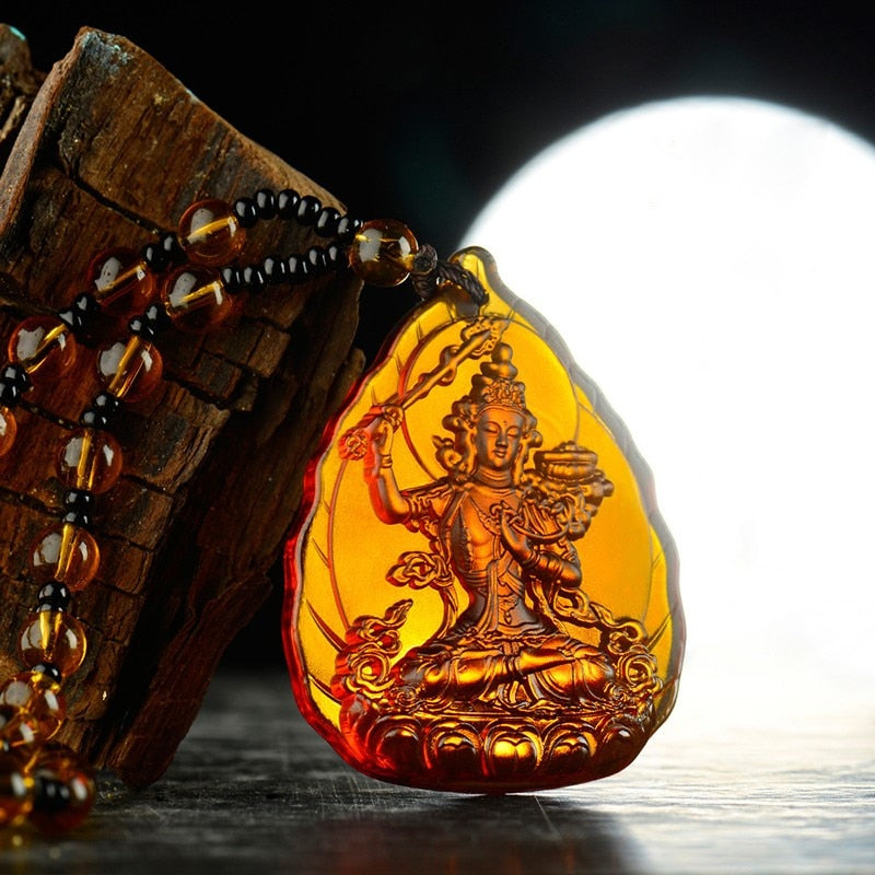 52.5x40mm Buddha Glazed drop Pendant Necklace 65cm chain length necklace high quality - Charlie Dolly