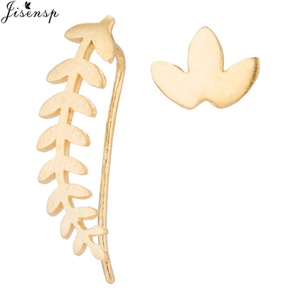 Jisensp Punk Waves Ear Climbers Earrings for Women Stud Earings Ear Crawler Bohemian Cute Earing Piercing Earings Pendientes
