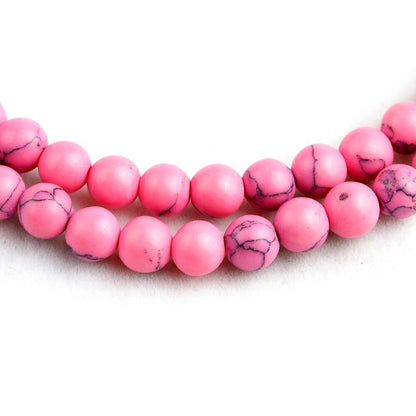 108 Beads Mala Bracelet Necklace 6mm Pink Howlite Buddha Bracelet Prayer Buddhist Charm for Women Girls Yoga Jewelry