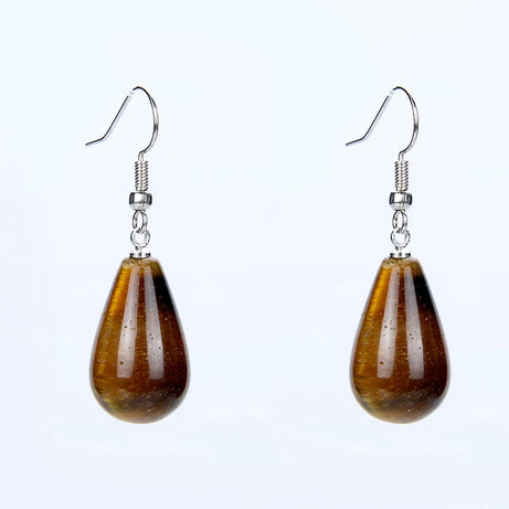 Obsidian Rose Quartz Teardrop Healing Earrings Jewelry