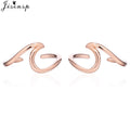 Jisensp Punk Waves Ear Climbers Earrings for Women Stud Earings Ear Crawler Bohemian Cute Earing Piercing Earings Pendientes - Charlie Dolly