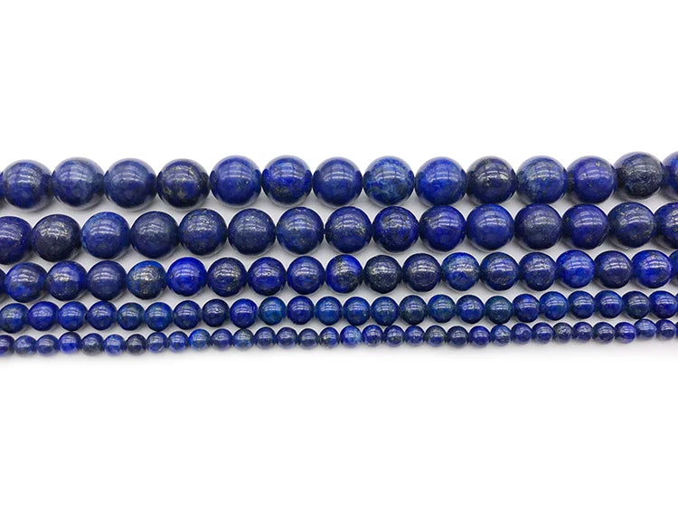 Natural Stone Round Lapis Lazuli 4/6/8/10/12/14/16MM Diy Women Man Bracelet Necklace Earrings beads jewelry making Accessories