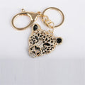 2023 Fashion Crystal Leopard head Rhinestone Tiger Keychain Women's bags Decoration Pendants Accessories Car keyrings Jewelry - Charlie Dolly