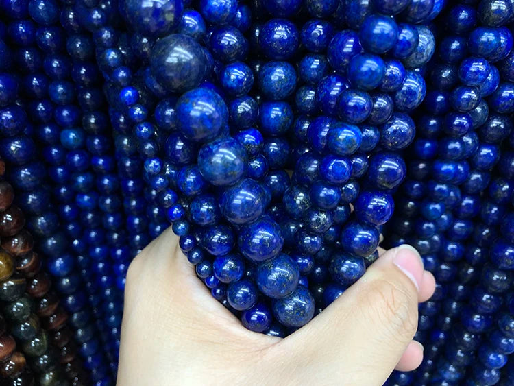 Natural Stone Round Lapis Lazuli 4/6/8/10/12/14/16MM Diy Women Man Bracelet Necklace Earrings beads jewelry making Accessories