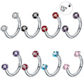 1Pc Crystal Nose Ring Barbells Horseshoe Ring Lip BCR Cartilage Earrings Tragus Piercing Helix Piercing Body Jewelry - Charlie Dolly