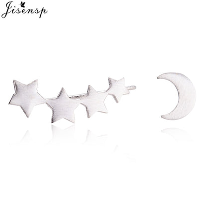 Jisensp Punk Waves Ear Climbers Earrings for Women Stud Earings Ear Crawler Bohemian Cute Earing Piercing Earings Pendientes