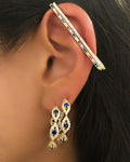 fashion women jewelry 1 piece ear cuff no piercing ear clip white rainbow cz rectangle cuff earring - Charlie Dolly