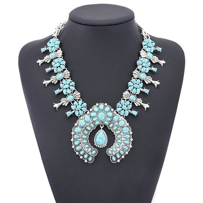 Indian Vintage Statement Choker Necklace Women Native American Jewelry Boho Tribal Moon Pendants Collar Necklace