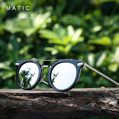 MATIC Ladies Retro Pilot Aviation Sunglasses For Womens Quality Pink Mirrored Sun Glasses Eyewear Luxury Brand Zonnebril Dames