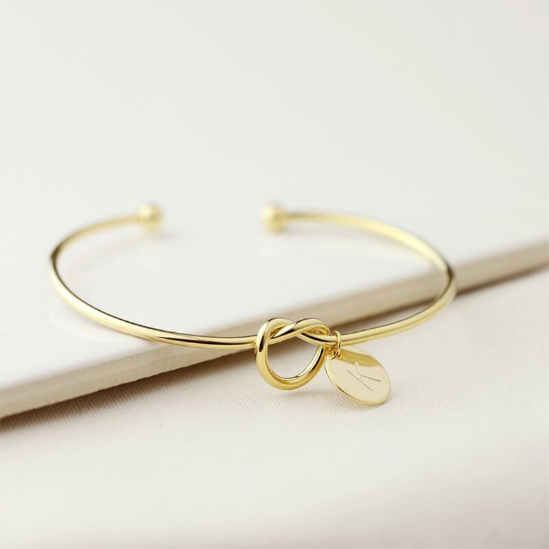 Hot pink gold / silver charm bracelet Initial Knot Bracelet female personality jewelry New fashion women men lovers bracelet - Charlie Dolly