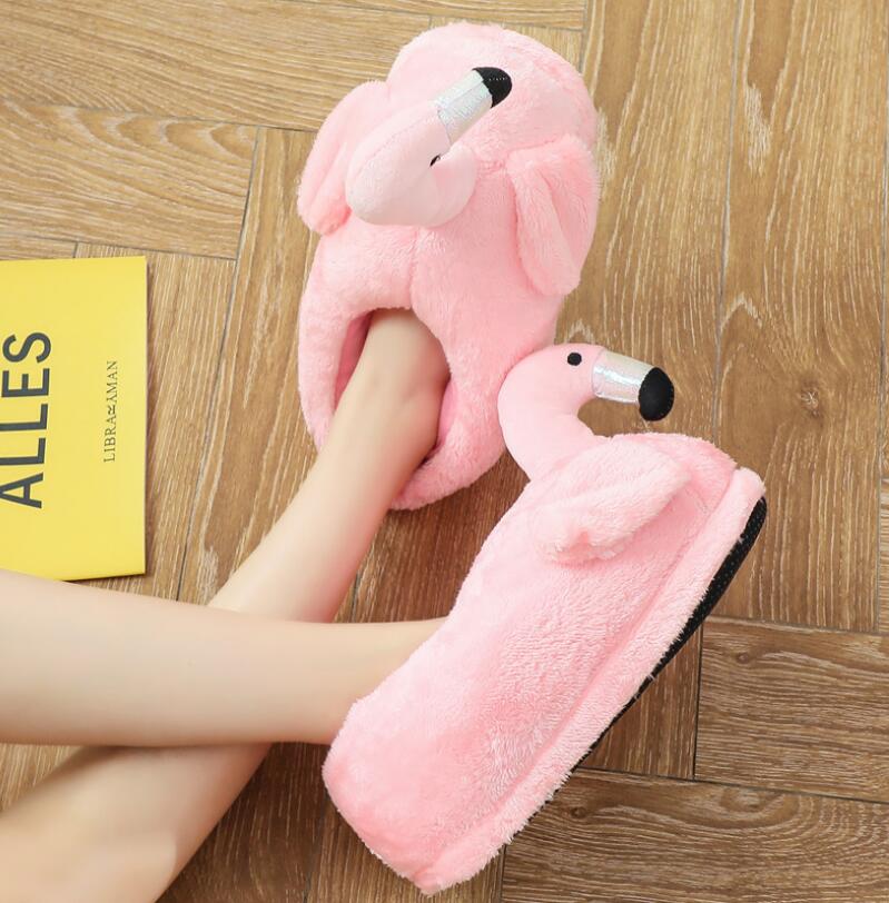 Winter Slippers Women Creative Fun Home Slippers Warm Women Shoes Unicornio Woman Unicorn Slippers Fur Flamingo Cotton Shoes c93 - Charlie Dolly