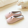 Lovely Bowtie Winter Women Home Slippers For Indoor Bedroom House Soft Bottom Cotton Warm Shoes Adult Guests Flats - Charlie Dolly