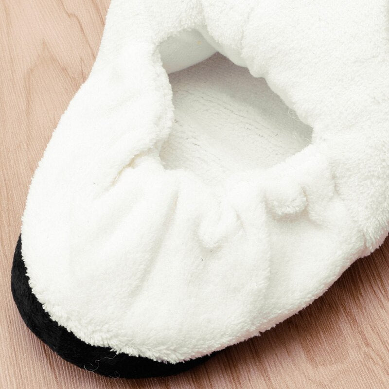 1Pair Cute Funny Panda Eyes Women Slippers Lovely Cartoon Indoor Home Soft Shoes One Size - Charlie Dolly