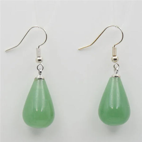 Obsidian Rose Quartz Teardrop Healing Earrings Jewelry