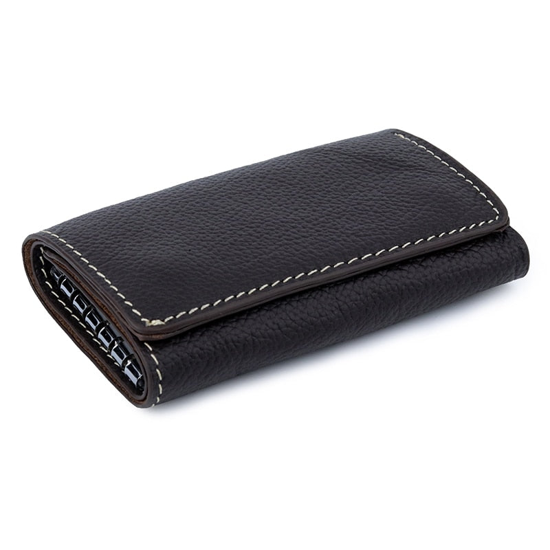 COMFORSKIN  Genuine Leather Key Holders Key Housekeepers Multi-function Key Wallet Cowhide Key Wallet - Charlie Dolly