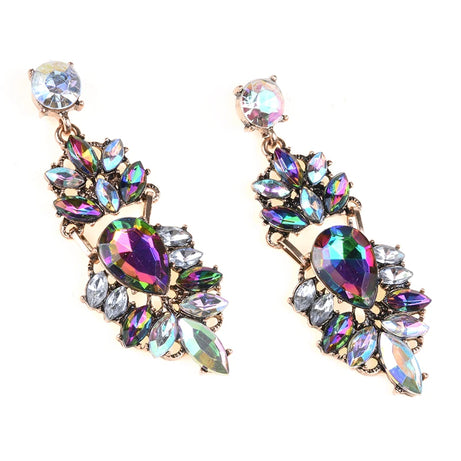 Crystal Water Drop Long Statement Earrings Jewelry