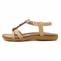 MVVJKE Bohemian Women Sandals Gemstone Beaded Slippers Summer Beach Sandals Women Flip Flops Ladies Flat Shoes - Charlie Dolly