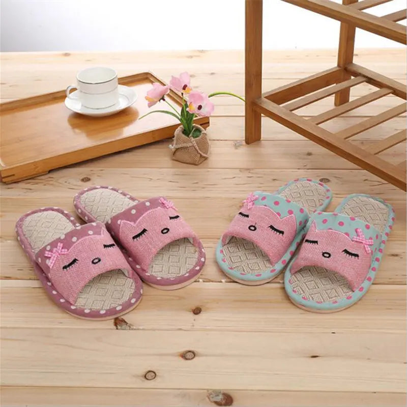 Men Hemp Glasses Home Slippers Man Slippers Cute Cat Lovers Home Slippers Indoor Plush Size House Shoes Man wholesale - Charlie Dolly