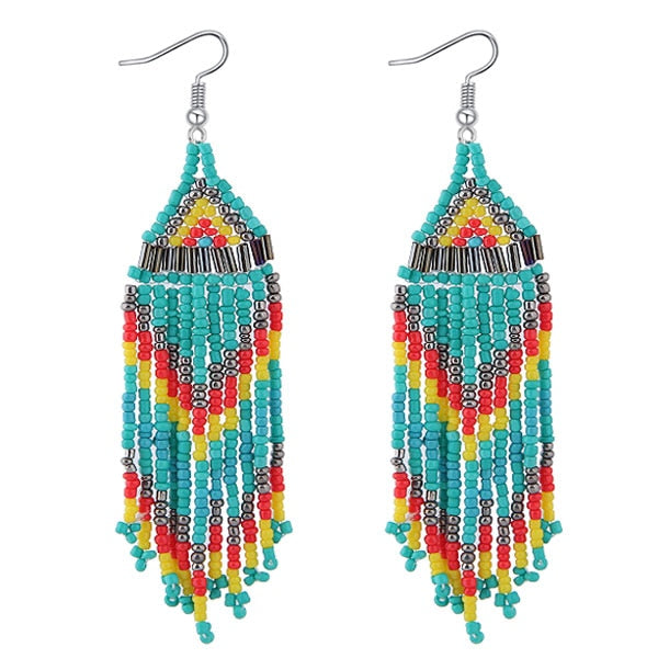 Kymyad Bohemian Earrings 2023 Beads Long Earrings Ethnic Style Drop Earings Fashion Jewelry Bijoux Femme Statement Earrings - Charlie Dolly