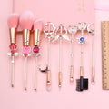 Anime Cosplay Cosmetic Brush Makeup Brushes Set 8pcs Tools kit Eye Liner Shader Foundation Powder Natural-Synthetic Pink Hair - Charlie Dolly