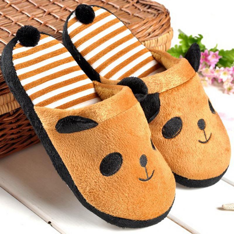 Girseaby Women Cute Cartoon Panda Slippers Home Floor Soft Plush Slippers Female House Shoes Girl Winter Warm Pantufas T219 - Charlie Dolly