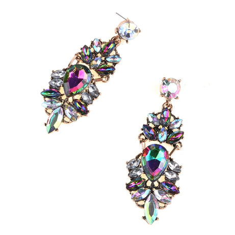 Crystal Water Drop Long Statement Earrings Jewelry