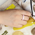 New 4mm Light Pink Black White Beautiful Hand Cut Ceramic Ring For Woman Top Quality Jewelry Without Scratches Woman Ring - Charlie Dolly