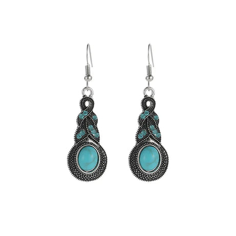 Blue Crystal Zircon Necklace Earring Set Jewelry